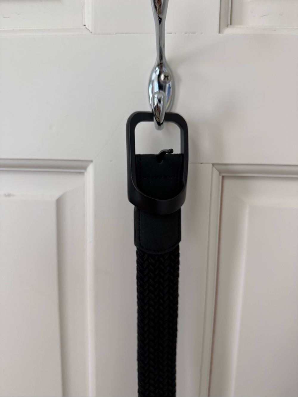 Men's Black Braided Belt with Matte Buckle